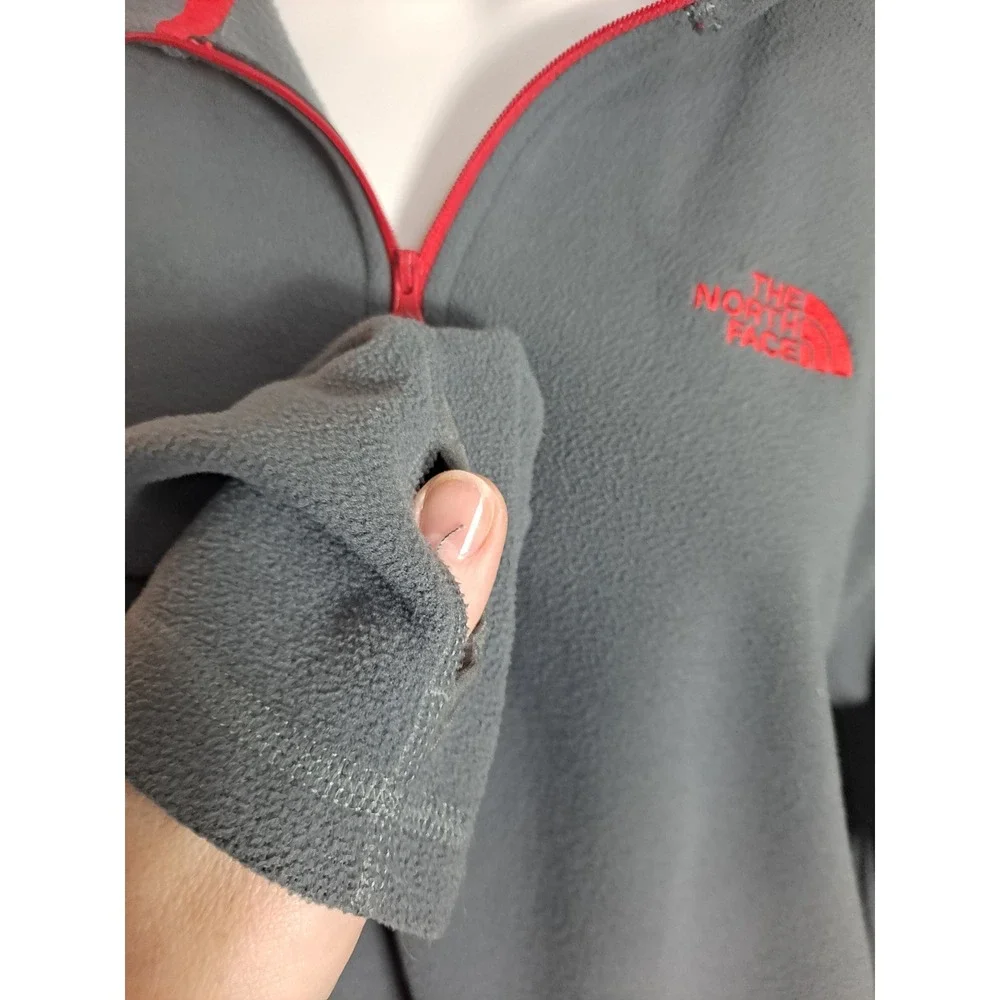 The North Face Fleece Pullover 1/4‎ Zip Lightweight Gray Mens L
